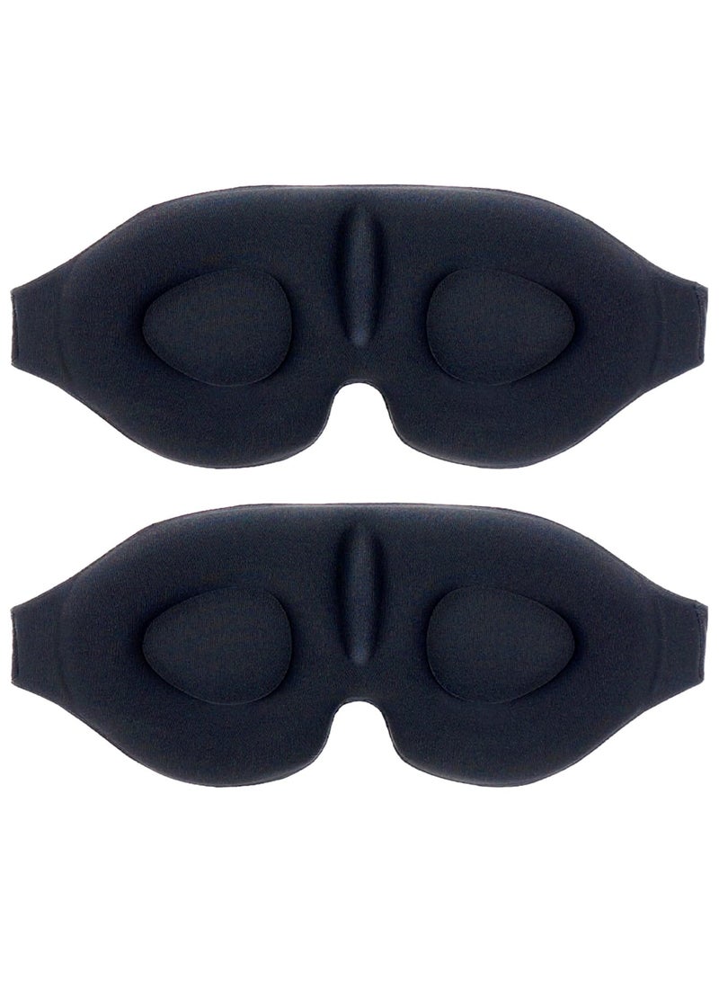 SYOSI أقنعة نوم ثلاثية الأبعاد مخصصة للرجال والنساء، عبوة من 2، حزام قابل للتعديل، قناع حجب الضوء مثالي لتمديد الرموش - Image 1